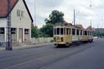 København / Kopenhagen Københavns Sporveje SL 5 (Tw 528 + Bw 15xx) København S, Sundbyøster, Backersvej im Juni 1968. - Scan von einem Farbnegativ. Film: Kodacolor X.