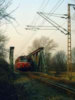 515 66 in der Gleisverschlingung bei DU-Ratingsee, 04.01.1993