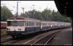 Wanne Eickel am 6.10.1989: Abgestellte Akku Fahrzeuge und Beiwagen.
Von vorn zu sehen: 515661 und 815683 und 515610 und 515532 und 515674