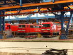 DB 101 124-6 + 111 093 am 31.08.2019 beim Tag der offenen Tür im DB Werk Dessau.