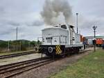 Bw Arnstadt V60 1100 (346 100-1) am 19.09.2021 beim Eisenbahnfest im Bw Arnstadt/hist.