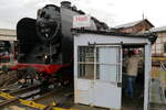 Fotopräsentationsfahrt der Meininger 50 380 am Nachmittag des 07.10.2017 auf der Drehscheibe im Museums-Bw Arnstadt. Die Aufnahme entstand im Rahmen einer Sonderfahrt mit Museumsbesichtigung. (Bild 2)