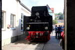 Der Tender der BEM 50 4073, die sich bei den Dampfloktagen in Meiningen am 07.09.2024 erstmals wieder außerhalb von Nördlingen unter Dampf präsentierte. Sie ist die letzte erhalten gebliebene 50.40 der Deutschen Reichsbahn.