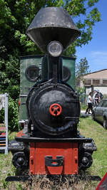 Die 1929 bei Krauss gebaute Dampflokomotive 2  Grüner Heiner  war Anfang Juni 2019 etwas Abseits im Bayerischen Eisenbahnmuseum Nördlingen abgestellt.