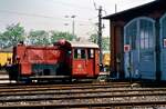 DB-Rangierlok Köf II 322 172-8 vor dem Bw Nürnberg, 27.05.1985