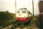Die 110 497 in TEE-Farben verschlug es im September 1998 in das Bw Stralsund.