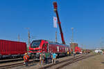 Eurodual 2 159 241-9 mit dem Wanne-Eickeler Kranzug der DB Netz Notfalltechnik zum Tag der Schiene 2024 im Bw Wanne-Eickel (21.09.2024)