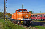 345 413 der Erfurter Gleisbau stand am 12.10.24 auf dem Gelände des thüringer Eisenbahnvereins abgestellt.