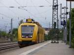 Auch am 13.5.14 durften gelbe Fahrzeuge während meiner Anwesenheit nicht fehlen. 
So schoss gegen 14 Uhr diese Möhre durch den Heimeranplatz in Richtung Rangierbahnhof. 