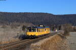 725 002-0 und 726 002-9 als Mess NbZ 91590 (Aulendorf-Tuttlingen) bei Tuttlingen 21.12.21