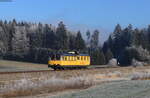 725 002-0 und 726 002-9 als Mess NbZ 91592 (Rottweil-Trossingen Bf) bei Lauffen 21.12.21