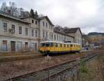 725 002 (Zugspitze) und 726 002 (Gleismesszug) in Klingenthal 18.11.09.