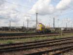 Ein GAF 100 mit Hubarbeitsbhne durchfhrt den Gterbahnhof Dresden-Friedrichstadt.18.08.07.