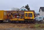 Auf Gleis 14 in Neckarelz ist dieses GAF Nr.97 17 50 134 18-3 an das Schienenfräsgerät SMF601 gekuppelt zusehen.18.1.2014.