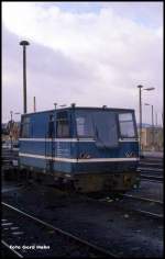 Ein sehr originelles Fahrzeug stand am 14.2.1990 im Bahnhof Wernigerode. Es gehörte der Deutschen Reichsbahn und trug die Bezeichnung GKF 721. Ich halte es für ein Rottenfahrzeug.
