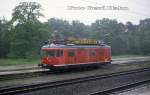 Noch in altem roten Farbkleid, dringend Lack bedürftig, stand 7901130 am 8.6.1988 im Bahnhof Lauenbrück.