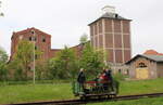 Draisinenfahrt am 06.05.2023 beim Familienfest der Magdeburger Eisenbahnfreunde im Wissenschaftshafen Magdeburg.