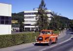 Kaeble-Zugmaschine auf dem Weg zu neuen Einstzen, aufgenommen am 30.08.1991 in Hachen bei Fa.Froh, die zuvor einen G-Wagen erhalten hatte.