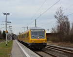 Am 4.3.17 durchfuhr der Schienenprüfzug 1 SPZ1 den Bahnhof Leverkusen Schlebusch. Geschoben wurde der Messzug von 218 392-9.

Leverkusen Schlebusch 04.03.2017