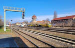 Für Gleisbauarbeiten im Bahnhof Aschersleben hielten sich die Universal-Stopfmaschine Plasser & Theurer Unimat 08-475 4S (99 80 9424 033-5 D-JT) sowie die Schotterplanier- und