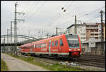 Der VT 612 901 von DB Systemtechnik war am 22.11.2023 in Würzburg auf dem Weg nach Süden.