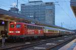 DB Systemtechnik 110 169 am 16.12.12 beim Halt mit einem Rheingold in Essen Hbf.