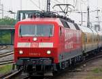 120 501-2 der DB Systemtechnik kam am 11.05.2010 mit dem Raillab aus Wiesbaden durch Kln/Messe Deutz rtg Kln Bbf.