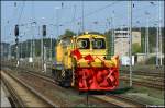 Schneeschleuder bei sommerlichen Temperaturen.Aufgenommen  am 23.04.09 in Neustrelitz. Gezogen hat das Gespann die 203 308 in Richtung Stralsund.