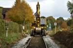 Ein Zwei-Wege-Bagger am 17.10.2009 in Hohenwestedt.