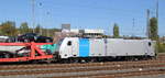186 495-8 von Lineas/Railpool steht in Aachen-West mit einem Mercedes-Zug aus Kornwestheim(D) nach Zeebrugge-Ramskapelle(B).
Aufgenommen vom Bahnsteig in Aachen-West. 
Bei Sommerwetter am Nachmittag vom 30.9.2018.