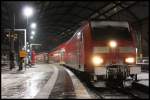 146 010 Als RE1 Zuglok nach Hamm (Westf) in Aachen auf Gleis 2 auf die ihre Abfahrt wartend.
14.02.10 20:37