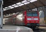 146 005 endet mit dem RE10128 zusammen im Aachener Hbf und zieht den Zug wenig spter wieder Zurck nach Hamm, 19.7.10