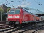 146 030-2 wird am 03.05.2011 als RE1 in Aachen Hbf bereitgestellt.