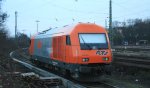 2016 907-5 der RTS steht abgestellt an der Laderampe in Aachen-West in der Abendstimmung am 11.1.2013.