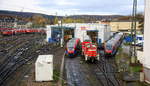 362 614-0 DB rangiert mit einem Doppelstockwargen in das Bahn werk von Aachen-Hbf.