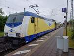 Metronom ME 146-17 (91 80 6146 517-8 D-BTH) mit dem ME 82818 von Göttingen nach Hannover Hbf, am 22.05.2024 in Alfeld (Leine).