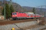 BR 143 195-6 am 2. Mrz 2012 zwischen Altbach und Plochingen