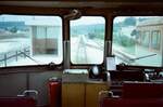 Schmalspur-MAN-Schienenbus der WEG-Nebenbahn Amstetten-Laichingen, der Schienenbus wartet in Amstetten Bahnhof (1000 mm Spurweite) auf Fahrgäste (26.06.1983)