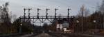 Die bekannte Signalbrücke von Bad Harzburg in der Abenddämmerung. 23.11.2014