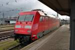 Am 24.01.2014 stand die Hamburger 101 021-4 abgestellt in Basel Bad bf und wartet darauf, als Lz nach Basel SBB fahren zu können, um den EC 6 nach Hamburg-Altona zu bespannen.