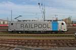 Seitenansicht von Railpool 187 004-7 am 14.11.2014 in Basel Bad Bf. Sie weilte dort mehrere Tage für Personalschulungen von Lokführer der BLS Cargo.