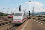 Nachschuss auf 401 574-9  Zürich , als dieser am  22.07.2015 aus dem Badischen Bahnhof von Basel in Richtung Basel SBB fuhr.