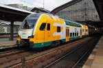 Hier 445 105-0 als RE2 (RE83973) von Cottbus nach Wittenberge, bei der Ausfahrt am 27.6.2014 aus Berlin Friedrichstraße.