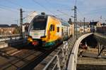 445 102-7 verlässt am 31.10.2019 als RE2 (RE63978) von Wismar nach Cottbus Hauptbahnhof den Berliner Hauptbahnhof. 