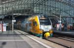 Hier 445 103-5 als RE2 (RE37356) von Schwerin Hbf. nach Cottbus, bei der Ausfahrt am 1.5.2013 aus Berlin Hbf.