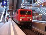 Der RE4 von Ludwigsfelde hat am 14.Februar 2007 planmig um 14:19 Uhr den Berliner Hbf auf Gleis 5 erreicht.