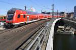 RE1 (RE3176) von Frankfurt(Oder) nach Brandenburg Hauptbahnhof erreicht am 18.3.2018 den Berliner Hauptbahnhof.