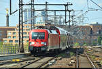 Unweit der Siegessäule:  182 021-6 (Siemens ES64U2) von DB Regio Nordost als RE 3177 (RE1) von Brandenburg Hbf nach Frankfurt(Oder) erreicht Berlin Hbf auf Gleis 11.