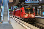 147 002 mit dem FEX von Berlin Hbf nach Flughafen BER Terminal 1-2. Fotografiert am 29.12.2020 