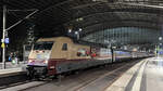 101 110 (50 Jahre Intercity) zieht NJ 424 von Berlin Ostbahnhof bis Mannheim Hbf.